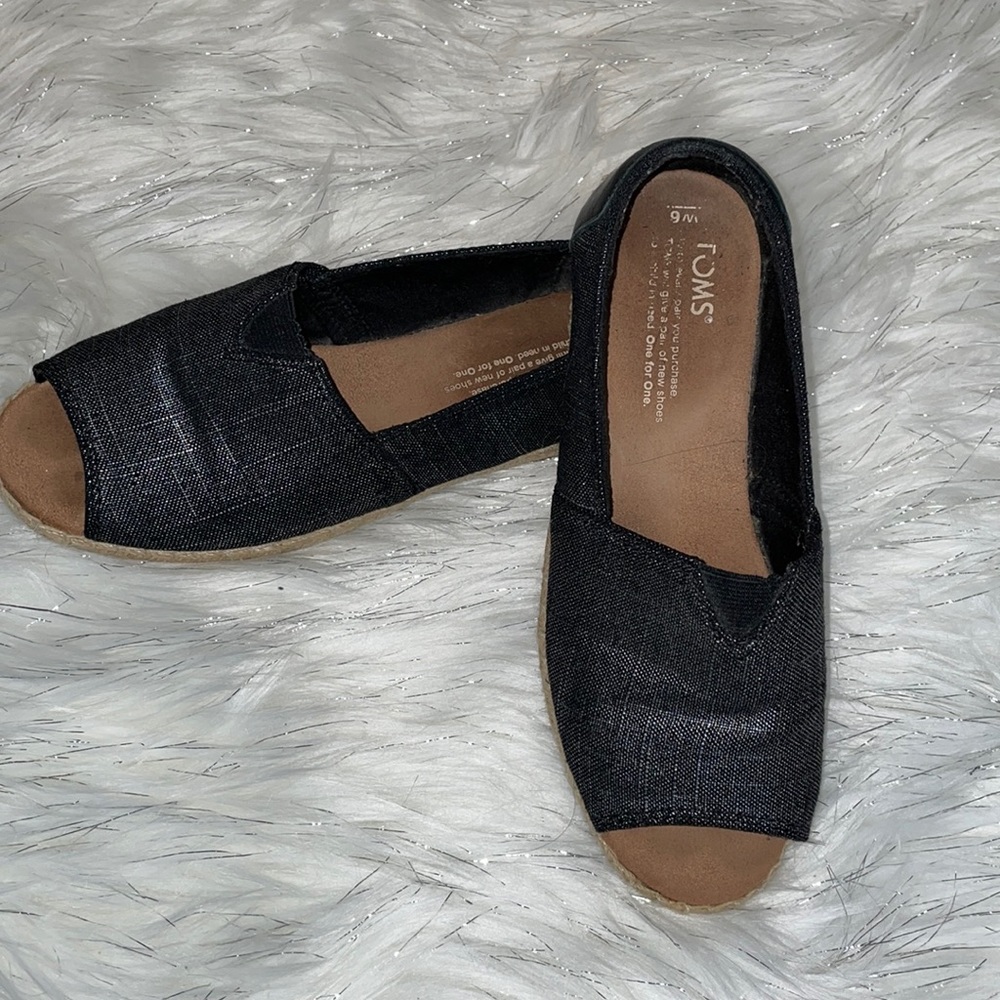 Toms Alpargata Open Toe Espadrilles Flats Womens 6